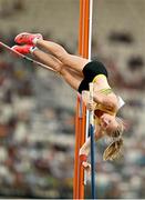 21 August 2023; Anjuli Knasche of Germany competes in the women's pole vault during day three of the World Athletics Championships at the National Athletics Centre in Budapest, Hungary. Photo by Sam Barnes/Sportsfile