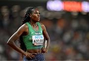 21 August 2023; Rhasidat Adeleke of Ireland after qualifying for the women's 400m final after competing in the women's 400m semi-final during day three of the World Athletics Championships at the National Athletics Centre in Budapest, Hungary. Photo by Sam Barnes/Sportsfile