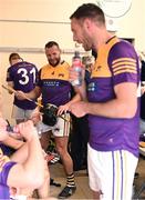 21 August 2023; Former Kilkenny hurler Jackie Tyrell, 4, in the Jim Bolger's Stars dressing room before the Hurling for Cancer Research 2023 charity match at Netwatch Cullen Park in Carlow. Photo by Piaras Ó Mídheach/Sportsfile
