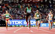 21 August 2023; Rhasidat Adeleke of Ireland crosses the finish line to finish second in the women's 400m semi-final during day three of the World Athletics Championships at the National Athletics Centre in Budapest, Hungary. Photo by Sam Barnes/Sportsfile