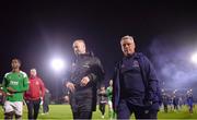 21 August 2023; Waterford head coach Keith Long, right, leaves the pitch after the Sports Direct Men’s FAI Cup Second Round match between Cork City and Waterford at Turner’s Cross in Cork. Photo by Eóin Noonan/Sportsfile