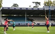 22 August 2023; Tom Stewart throws a lineout to Diarmuid Barron during an Ireland rugby squad training session at Parc des Sports Jean Dauger in Bayonne, France. Photo by Harry Murphy/Sportsfile