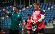 22 August 2023; Tadhg Furlong and national scrum coach John Fogarty during an Ireland rugby squad training session at Parc des Sports Jean Dauger in Bayonne, France. Photo by Harry Murphy/Sportsfile