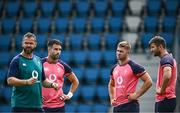 22 August 2023; Head coach Andy Farrell with, from left, Conor Murray, Jack Crowley and Ross Byrne during an Ireland rugby squad training session at Parc des Sports Jean Dauger in Bayonne, France. Photo by Harry Murphy/Sportsfile