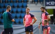 22 August 2023; Head coach Andy Farrell with Jack Crowley and Ross Byrne during an Ireland rugby squad training session at Parc des Sports Jean Dauger in Bayonne, France. Photo by Harry Murphy/Sportsfile