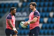 22 August 2023; Diarmuid Barron and Bundee Aki during an Ireland rugby squad training session at Parc des Sports Jean Dauger in Bayonne, France. Photo by Harry Murphy/Sportsfile