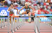 22 August 2023; Sarah Lavin of Ireland competes in the women's 100m hurdles heats during day four of the World Athletics Championships at the National Athletics Centre in Budapest, Hungary. Photo by Sam Barnes/Sportsfile