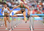 22 August 2023; Sarah Lavin of Ireland competes in the women's 100m hurdles heats during day four of the World Athletics Championships at the National Athletics Centre in Budapest, Hungary. Photo by Sam Barnes/Sportsfile