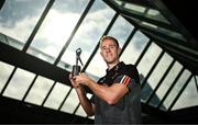 23 August 2023; Dublin footballer Paul Mannion with his Player of the Month Finals award at the PwC offices in Dublin. Photo by Eóin Noonan/Sportsfile