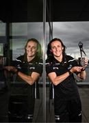 23 August 2023; Dublin ladies footballer Hannah Tyrrell with her Player of the Month Finals award at the PwC offices in Dublin. Photo by Eóin Noonan/Sportsfile