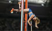23 August 2023; Wilma Murto of Finland competes in the women's pole vault final during day five of the World Athletics Championships at the National Athletics Centre in Budapest, Hungary. Photo by Sam Barnes/Sportsfile