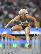 23 August 2023; Sarah Lavin of Ireland competes in the women's 100m hurdles during day five of the World Athletics Championships at the National Athletics Centre in Budapest, Hungary. Photo by Sam Barnes/Sportsfile