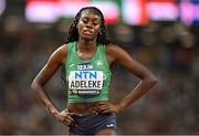 23 August 2023; Rhasidat Adeleke of Ireland reacts after finishing fourth in the women's 400m during day five of the World Athletics Championships at the National Athletics Centre in Budapest, Hungary. Photo by Sam Barnes/Sportsfile