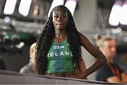 23 August 2023; Rhasidat Adeleke of Ireland after competing in the women's 400m final during day five of the World Athletics Championships at the National Athletics Centre in Budapest, Hungary. Photo by Sam Barnes/Sportsfile