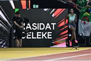 23 August 2023; Rhasidat Adeleke of Ireland makes her way onto the track before competing in the women's 400m final during day five of the World Athletics Championships at the National Athletics Centre in Budapest, Hungary. Photo by Sam Barnes/Sportsfile