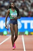 23 August 2023; Rhasidat Adeleke of Ireland before competing in the women's 400m final during day five of the World Athletics Championships at the National Athletics Centre in Budapest, Hungary. Photo by Sam Barnes/Sportsfile