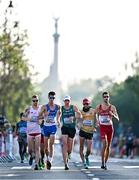 24 August 2023; Brendan Boyce of Ireland, centre, competes in the men's 35km race walk during day six of the World Athletics Championships in Budapest, Hungary. Photo by Sam Barnes/Sportsfile