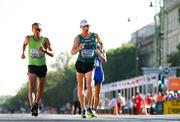 24 August 2023; Ever Jair Plama Olivares of Mexico, left, and Brendan Boyce of Ireland competes in the men's 35km race walk during day six of the World Athletics Championships in Budapest, Hungary. Photo by Sam Barnes/Sportsfile