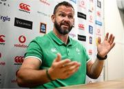 24 August 2023; Head coach Andy Farrell during an Ireland rugby media conference at Parc des Sports Jean Dauger in Bayonne, France. Photo by Harry Murphy/Sportsfile