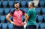 25 August 2023; Robbie Henshaw and defence coach Simon Easterby during an Ireland rugby captain's run at Parc des Sports Jean Dauger in Bayonne, France. Photo by Harry Murphy/Sportsfile