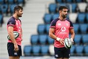 25 August 2023; Ross Byrne and Conor Murray during an Ireland rugby captain's run at Parc des Sports Jean Dauger in Bayonne, France. Photo by Harry Murphy/Sportsfile