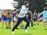25 August 2023 Notre Dame cornerback Isaiah Dunn during a Notre Dame Football Clinic at Kilmacud Crokes GAA in Dublin, ahead of the Aer Lingus College Football Classic match between Notre Dame and Navy at the Aviva Stadium in Dublin. Photo by David Fitzgerald/Sportsfile