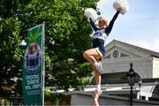 25 August 2023; Navy cheerleader Cameron Colavito perform a routine at the prestigious Ireland-US CEO Club Lunch, hosted in association with the Aer Lingus College Football Classic, at the Mansion House in Dublin. The lunch offered the perfect entreé to a weekend of fierce football competition as Notre Dame face off against the US Naval Academy at the Aviva Stadium to open the 2023 College Football season. Photo by Brendan Moran/Sportsfile
