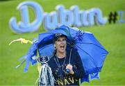 25 August 2023; Navy supporter Theresa Ryan from Florida at the Navy Pep Rally at Merrion Square, Dublin ahead of the Aer Lingus College Football Classic match between Notre Dame and Navy at the Aviva Stadium in Dublin. Photo by David Fitzgerald/Sportsfile