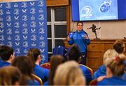 25 August 2023; Head coach Tania Rosser during a Leinster Rugby Women's jersey presentation at Old Belvedere RFC in Dublin. Photo by Piaras Ó Mídheach/Sportsfile