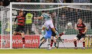 25 August 2023; Roberto Lopes of Shamrock Rovers scores his side's first goal during the SSE Airtricity Men's Premier Division match between Shamrock Rovers and Dundalk at Tallaght Stadium in Dublin. Photo by Seb Daly/Sportsfile