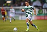 25 August 2023; Liam Burt of Shamrock Rovers during the SSE Airtricity Men's Premier Division match between Shamrock Rovers and Dundalk at Tallaght Stadium in Dublin. Photo by Seb Daly/Sportsfile