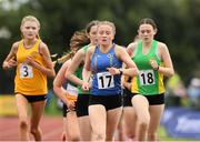 26 August 2023; Emma Brennan from Drumlish-Ballinamuck, Longford, on her way to finish second in the Girls under-16 1500m Final during the Community Games National Track and Field finals at Carlow SETU in Carlow. Photo by Matt Browne/Sportsfile