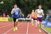 26 August 2023; Mark Kearns, left, from Annagh-Drumlane, Cavan, on his way to winning the Boys under-16 1500m Final ahead of second place Charlie O'Neill, right, from Mid-Sutton, Dublin, during the Community Games National Track and Field finals at Carlow SETU in Carlow. Photo by Matt Browne/Sportsfile