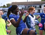 26 August 2023; Alma Atagamen of Leinster celebrates after the Girls Interprovincial Championship match between Leinster and Munster at Energia Park in Dublin. Photo by Piaras Ó Mídheach/Sportsfile