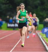 26 August 2023; Emma Hunt from Kells, Meath, on her way to winning the Girls under-16 1500m during the Community Games National Track and Field finals at Carlow SETU in Carlow. Photo by Matt Browne/Sportsfile