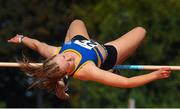 26 August 2023; Clodagh Donoghue from Newport,Tipperary, who won the Girls under-16 High Jump during the Community Games National Track and Field finals at Carlow SETU in Carlow. Photo by Matt Browne/Sportsfile