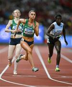 26 August 2023; Kelly McGrory of Ireland, centre, competes in the women's 4x400m relay during day eight of the World Athletics Championships at the National Athletics Centre in Budapest, Hungary. Photo by Sam Barnes/Sportsfile