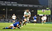 26 August 2023; Jimmy O’Brien of Ireland evades the tackle of Ulupano Junior Seuteni on his way to scoring his side's first try during the Rugby World Cup warm-up match between Ireland and Samoa at Parc des Sports Jean Dauger in Bayonne, France. Photo by Harry Murphy/Sportsfile