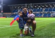 26 August 2023; Michael Ala'alatoa of Leinster with his sons Parker and Miles, after the Rugby World Cup warm-up match between Ireland and Samoa at Parc des Sports Jean Dauger in Bayonne, France. Photo by Harry Murphy/Sportsfile