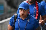 26 August 2023; Samoa scrum coach Mahonri Schwalger before the Rugby World Cup warm-up match between Ireland and Samoa at Parc des Sports Jean Dauger in Bayonne, France. Photo by Harry Murphy/Sportsfile