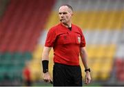 26 August 2023; Referee Jason Moore during the Sports Direct Women’s FAI Cup first round match between Shamrock Rovers and Killester Donnycarney at Tallaght Stadium in Dublin. Photo by Stephen McCarthy/Sportsfile