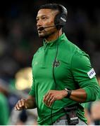 26 August 2023; Notre Dame head coach Marcus Freeman during the Aer Lingus College Football Classic match between Notre Dame and Navy Midshipmen at the Aviva Stadium in Dublin. Photo by Brendan Moran/Sportsfile