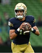 26 August 2023; Notre Dame quarterback Dylan Devezin #16 during the Aer Lingus College Football Classic match between Notre Dame and Navy Midshipmen at the Aviva Stadium in Dublin. Photo by Brendan Moran/Sportsfile