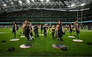 26 August 2023; Celtic Rhythm Dancers and The Hit Machine Drummers perform before the Aer Lingus College Football Classic match between Notre Dame and Navy Midshipmen at the Aviva Stadium in Dublin. Photo by Brendan Moran/Sportsfile