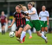 27 August 2023; Katie Malone of Bohemians and Chelsee Snell of Cabinteely during the Sports Direct Women’s FAI Cup first round match between Cabinteely and Bohemians at Carlisle Grounds in Bray, Wicklow. Photo by Stephen McCarthy/Sportsfile