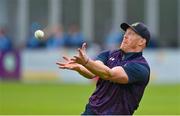 27 August 2023; CIYMS fielder Allen Coulter attempts to make a catch during the Arachas Men's All-Ireland T20 Cup Final match between Balbriggan and CIYMS at Malahide Cricket Ground in Dublin. Photo by Seb Daly/Sportsfile