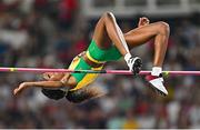 27 August 2023; Lamara Distin of Jamaica competes in the Women's High Jump final during day nine of the World Athletics Championships at the National Athletics Centre in Budapest, Hungary. Photo by Sam Barnes/Sportsfile