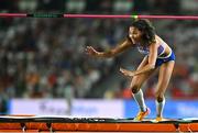 27 August 2023; Morgan Lake of Great Britain celebrates a clearance in the Women's High Jump final during day nine of the World Athletics Championships at the National Athletics Centre in Budapest, Hungary. Photo by Sam Barnes/Sportsfile