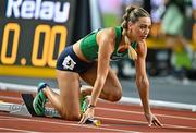 27 August 2023; Sophie Becker of Ireland before competing in the Women's 4x400m Relay final during day nine of the World Athletics Championships at the National Athletics Centre in Budapest, Hungary. Photo by Sam Barnes/Sportsfile
