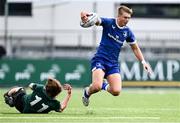 27 August 2023; Ciaran Mangan of Leinster in action against Gerard Murtagh of Connacht during the U19 Men's Interprovincial Championship match between Leinster and Connacht at Energia Park in Dublin. Photo by Piaras Ó Mídheach/Sportsfile